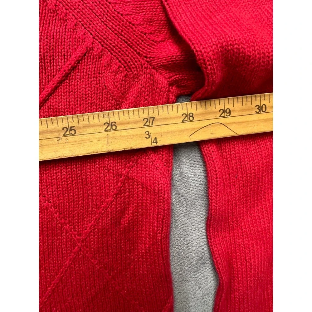 IZOD Mens‎ Red Diamond Textured Knit Crewneck Cotton Pullover Sweater XXL